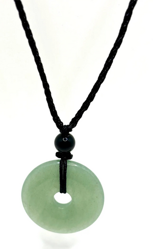 Green Aventurine Round Donut Rope Necklace