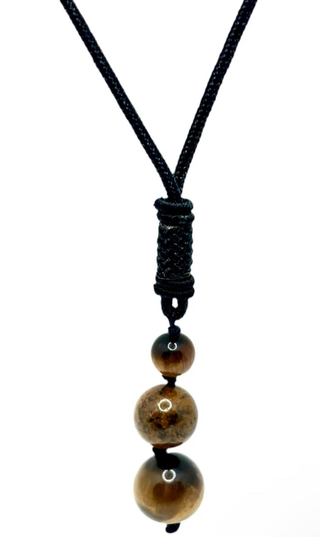 Tiger’s Eye 3-Sphere Rope Necklace
