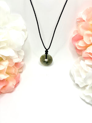 Labrodite Round Donut Rope Necklace