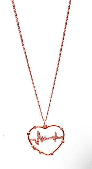 Heartbeat Real Rose Gold Necklace