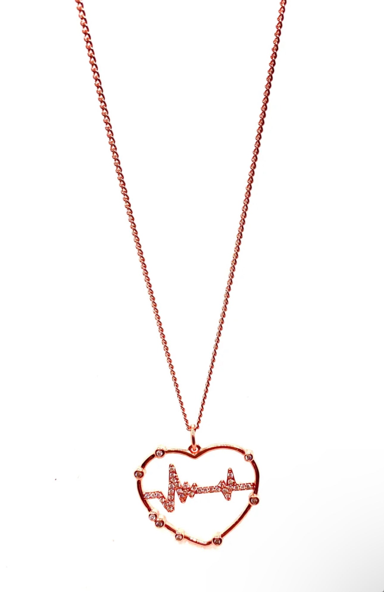 Heartbeat Real Rose Gold Necklace