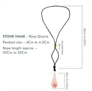 Rose Quartz Teardrop Generator Necklace