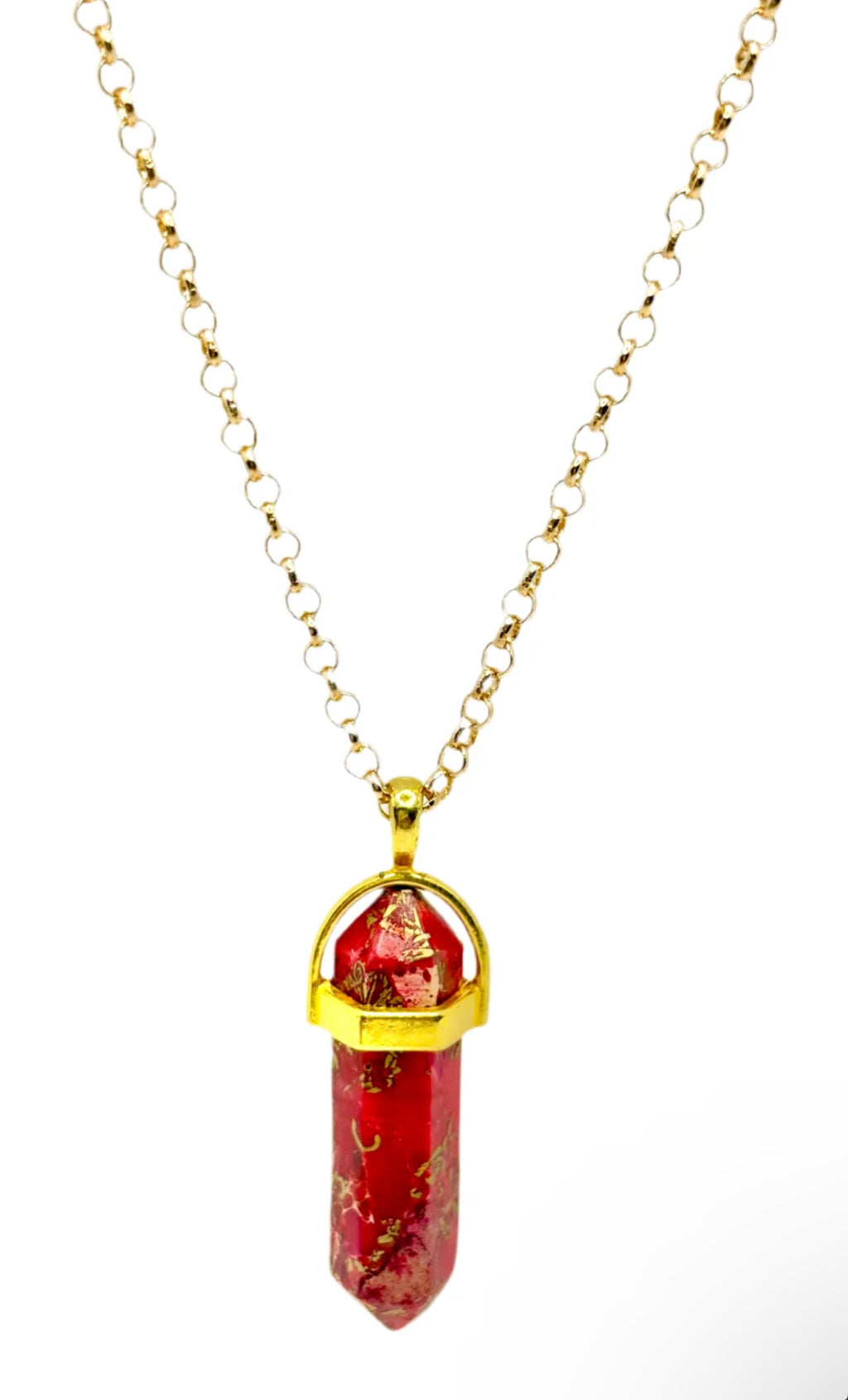 Red Jasper Gold Necklace