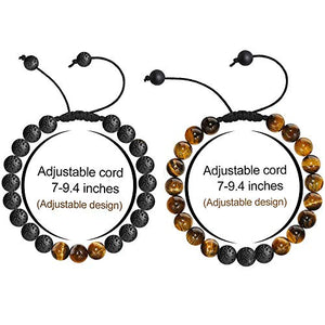 Lava & Tiger Eye Oil Diffuser Adjustable Bracelet
