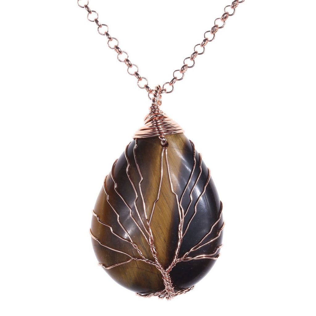 Tree of Life Tiger Eye Necklace