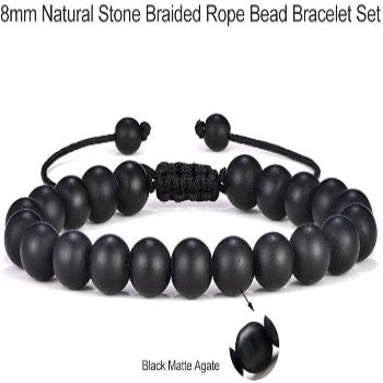 Matte Black Onyx Healing Adjustable Bracelet