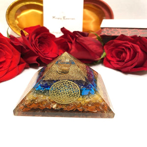 Floral Center Chakra Orgone Protection Pyramid