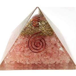 Egyptian Rose Quartz Orgone Pyramid