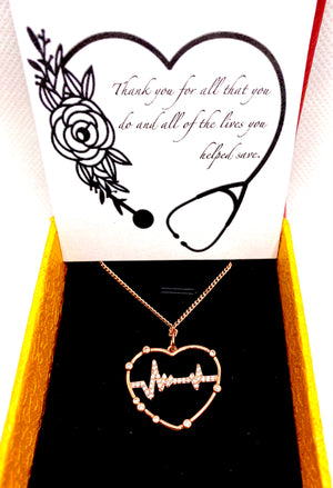 Heartbeat Real Rose Gold Necklace