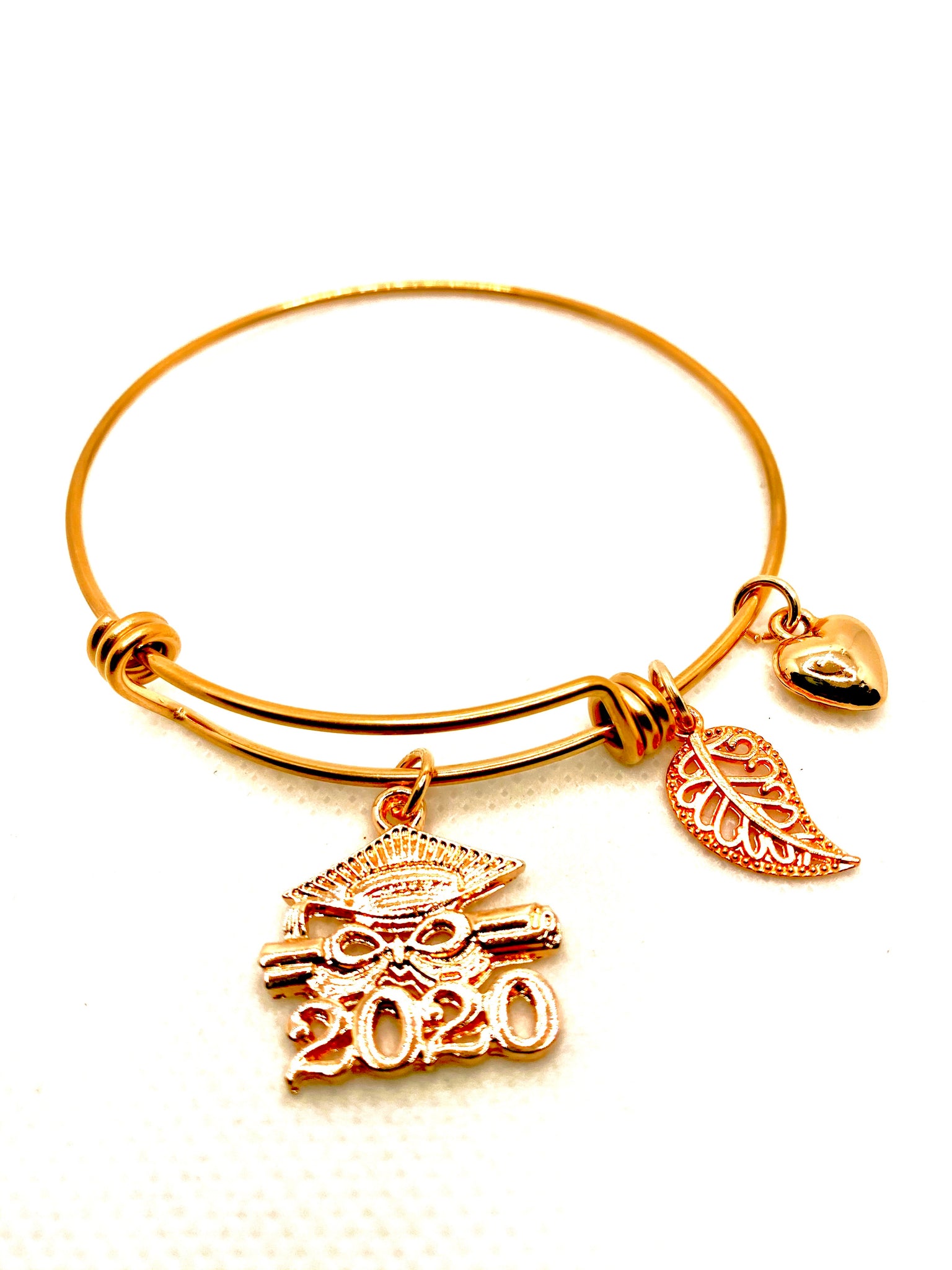 Rose Gold 2020 Graduation Bangle Bracelet