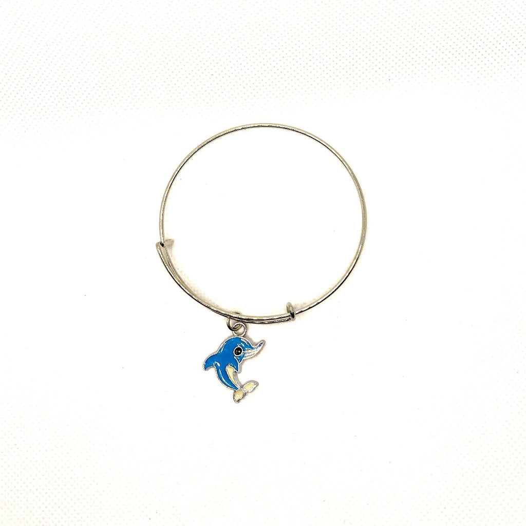 Blue Dolphin Bangle Bracelet