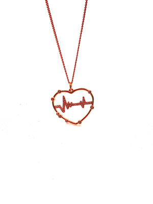Heartbeat Real Rose Gold Necklace
